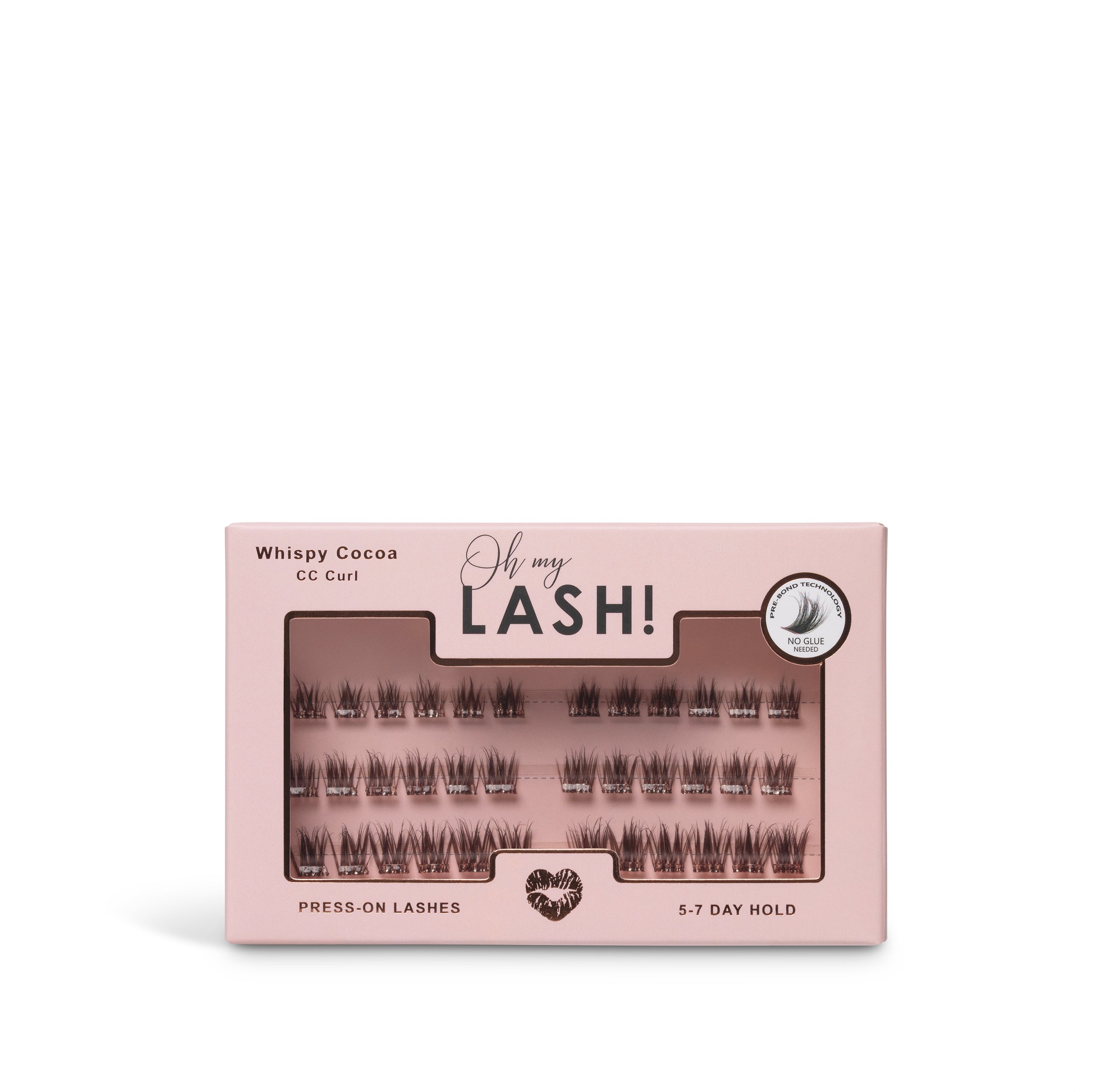 Press On Lashes - Wispy Cocoa (Dark brown / Clear Bond)