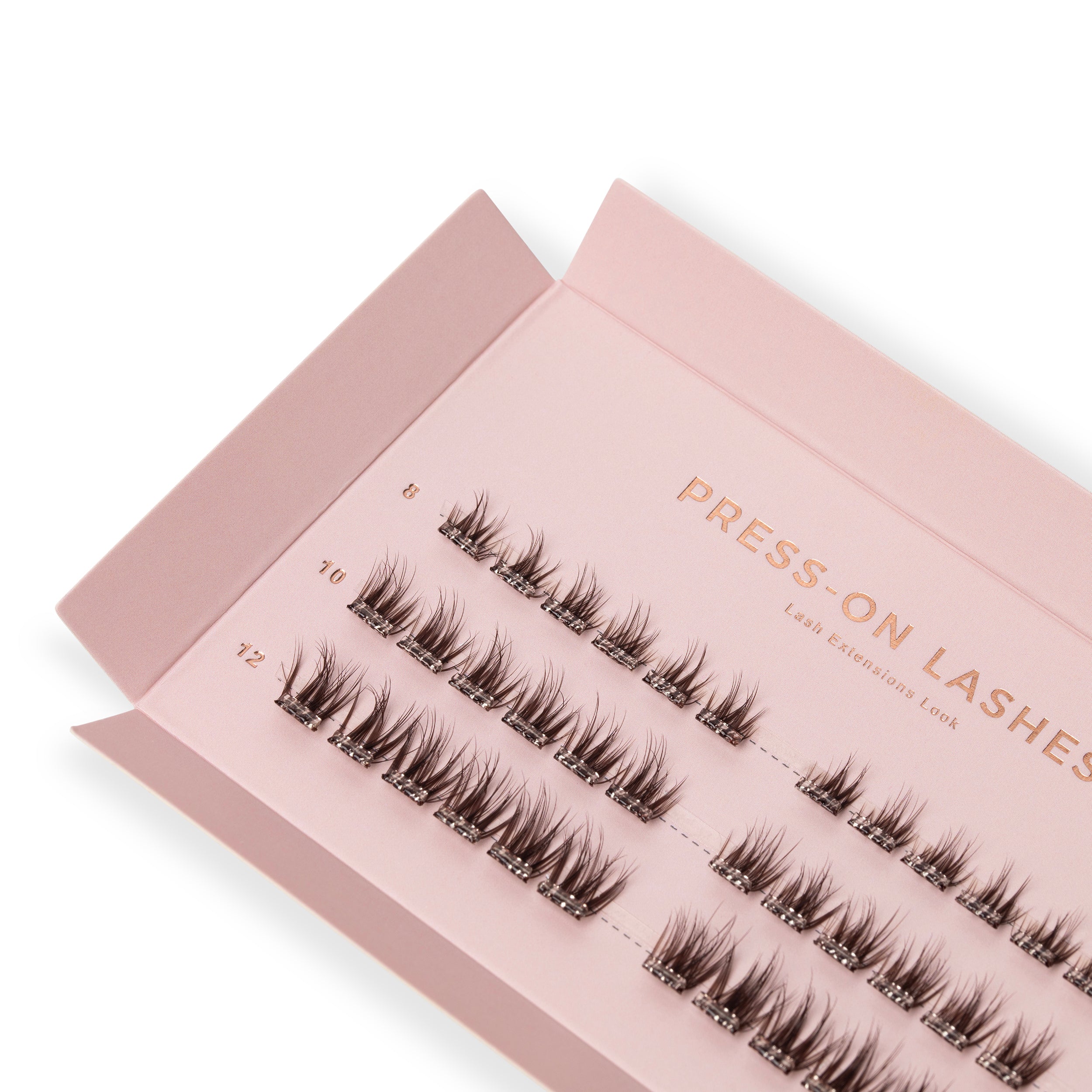 Press On Lashes - Wispy Cocoa (Dark brown / Clear Bond)