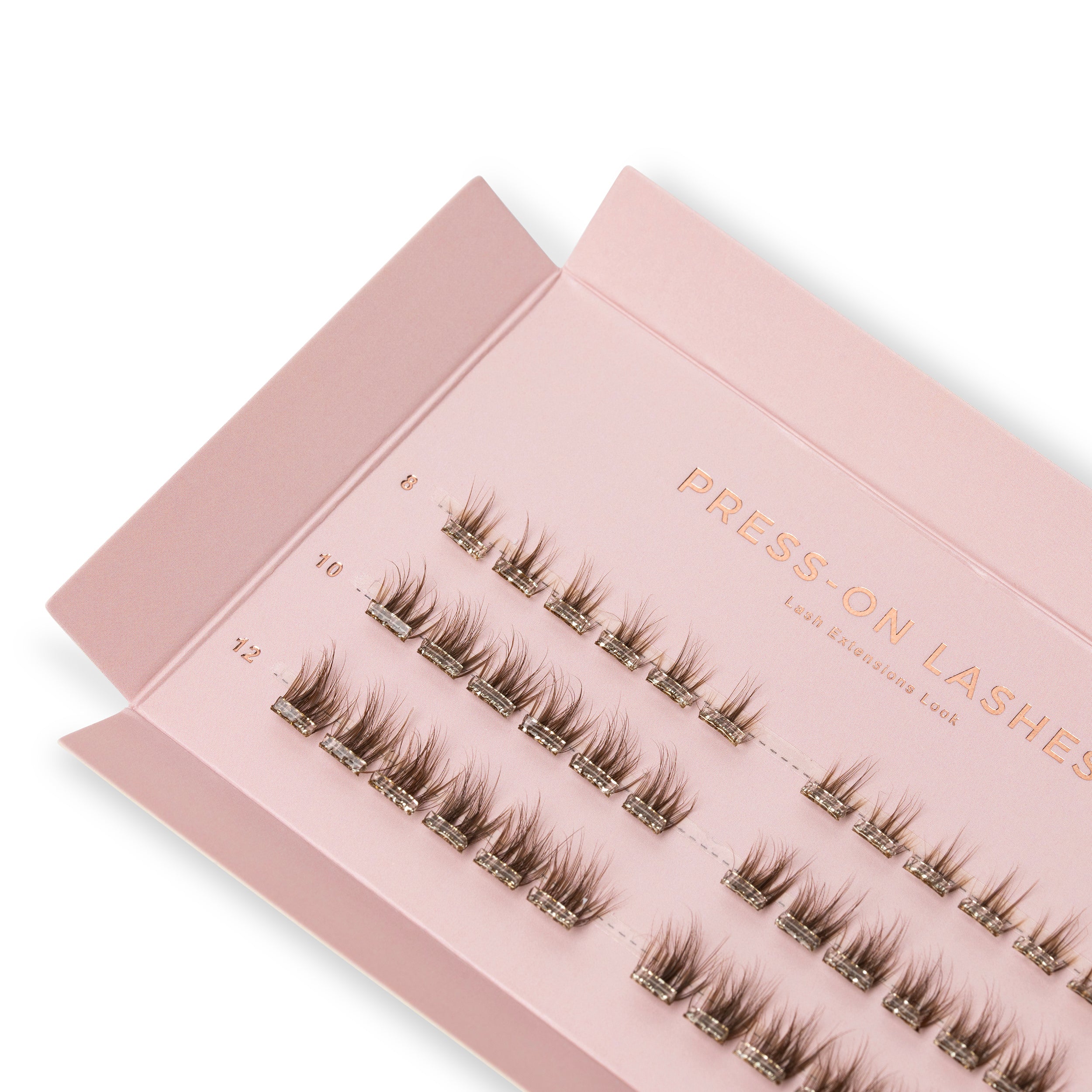 Press On Lashes - Wispy Hazel (Light Brown / Clear Bond)