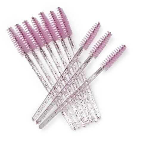 Mascara borsteltjes - Glitter licht roze