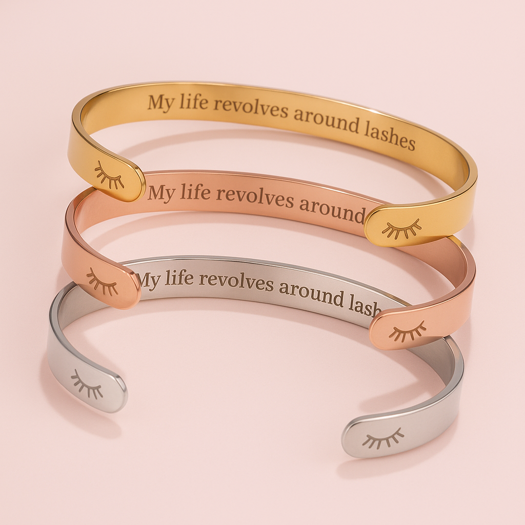 Stalen armband bangle - wimpers